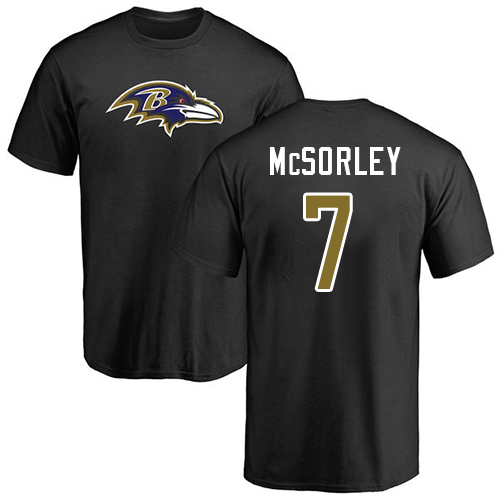 Men Baltimore Ravens Black Trace McSorley Name and Number Logo NFL Football #7 T Shirt